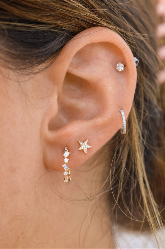 Vari-Cut Diamond Hoop Earrings