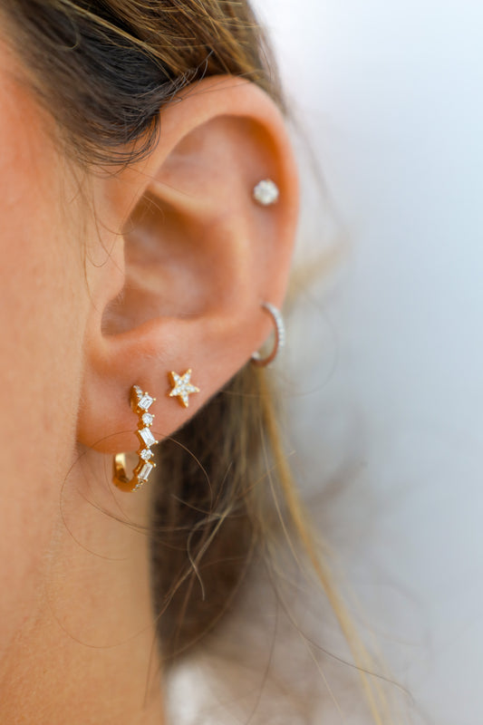 Vari-Cut Diamond Hoop Earrings