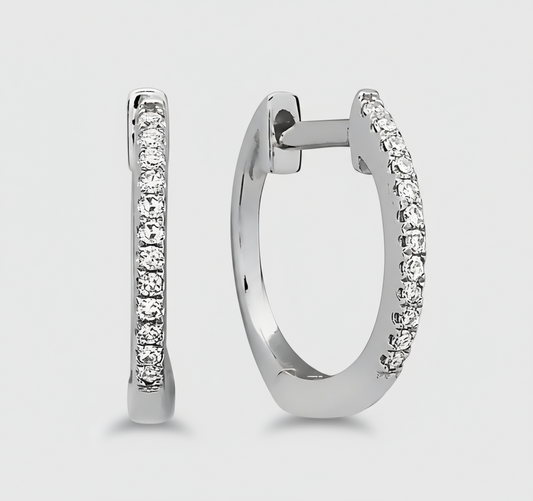 Tiny Diamond Huggies White Gold