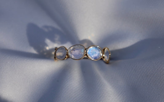 Moonstone Drops of Color Ring