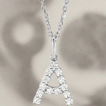 Gold Lab Grown Diamond Initial Necklace