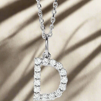 Gold Lab Grown Diamond Initial Necklace