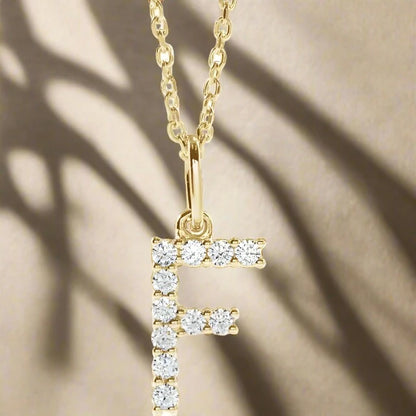 Gold Lab Grown Diamond Initial Necklace