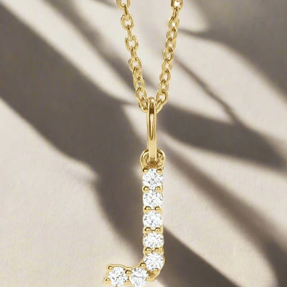 Gold Lab Grown Diamond Initial Necklace