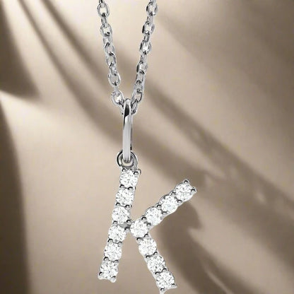 Gold Lab Grown Diamond Initial Necklace