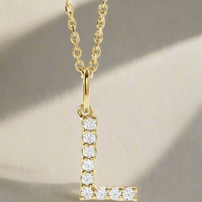 Gold Lab Grown Diamond Initial Necklace