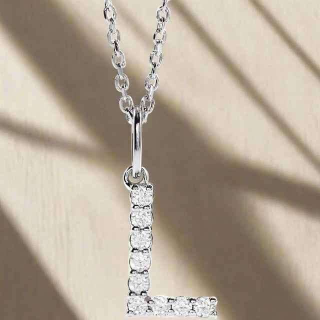 Gold Lab Grown Diamond Initial Necklace