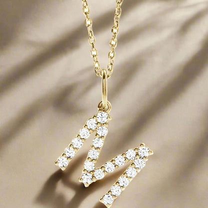 Gold Lab Grown Diamond Initial Necklace