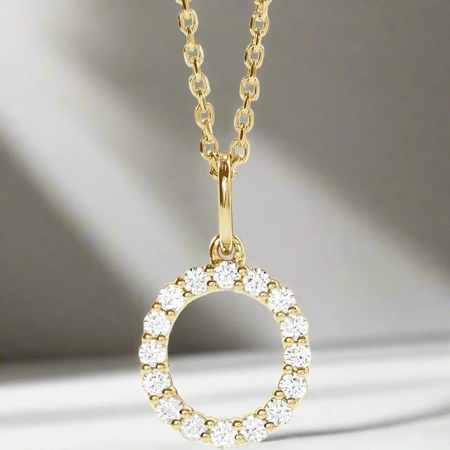 Gold Lab Grown Diamond Initial Necklace