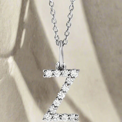 Gold Lab Grown Diamond Initial Necklace