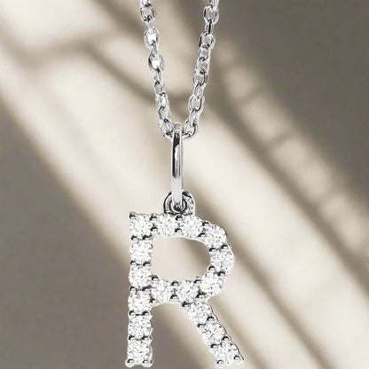 Gold Lab Grown Diamond Initial Necklace