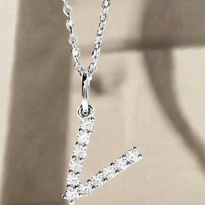 Gold Lab Grown Diamond Initial Necklace