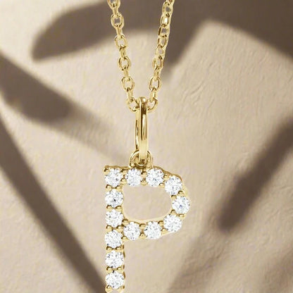 Gold Lab Grown Diamond Initial Necklace