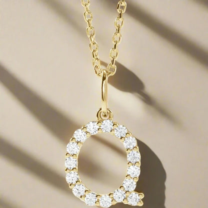 Gold Lab Grown Diamond Initial Necklace