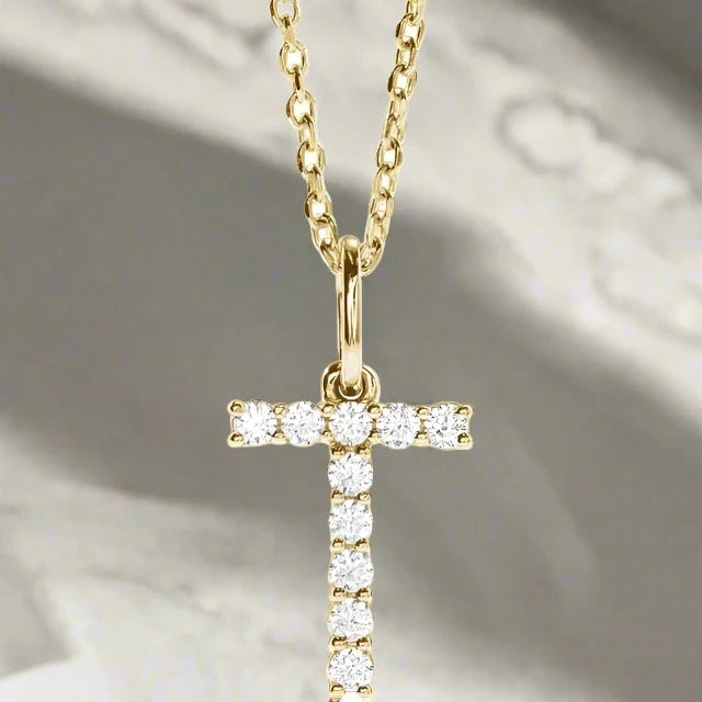 Gold Lab Grown Diamond Initial Necklace