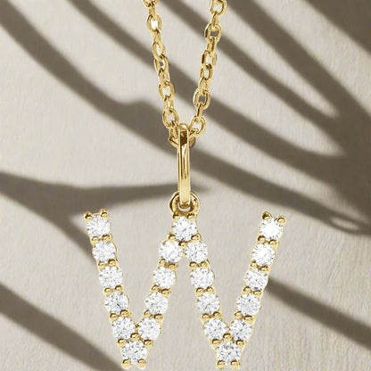 Gold Lab Grown Diamond Initial Necklace