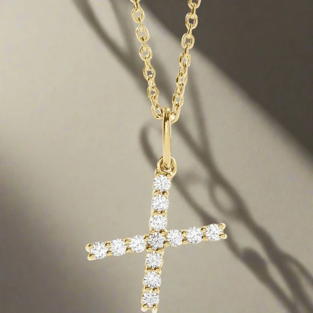 Gold Lab Grown Diamond Initial Necklace