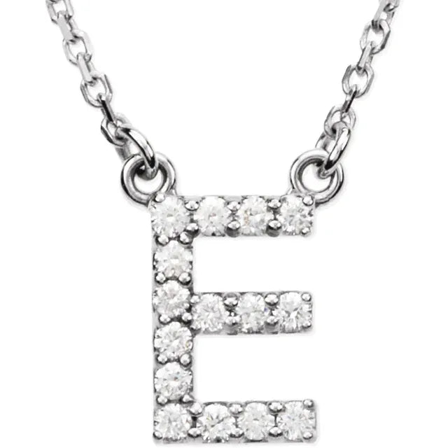 Small Natural Diamond Gold Initial Necklace