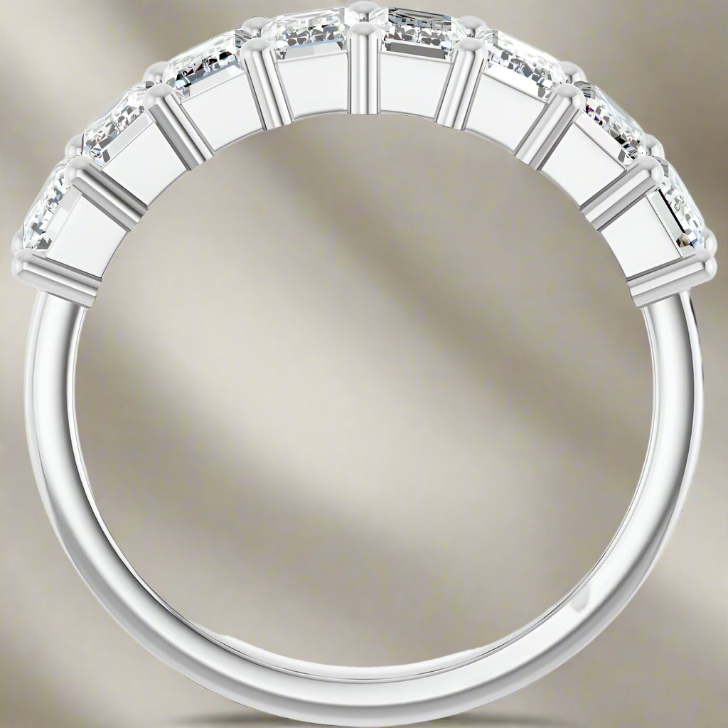 Emerald Cut Lab Grown Diamond Wedding Band Profile