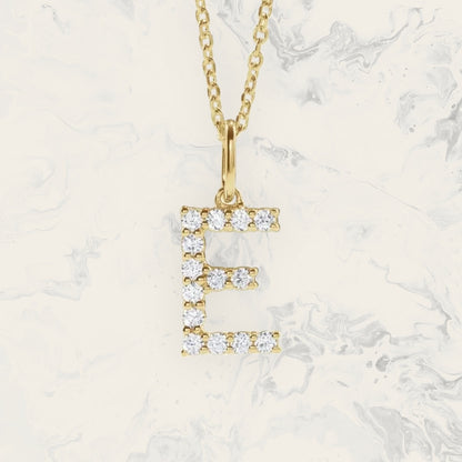 Gold Lab Grown Diamond Initial Necklace