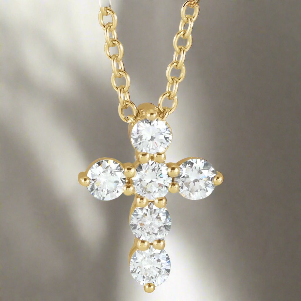 Chunky Petite Diamond Cross