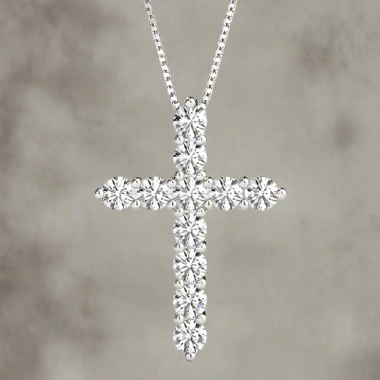 White Gold Diamond Cross