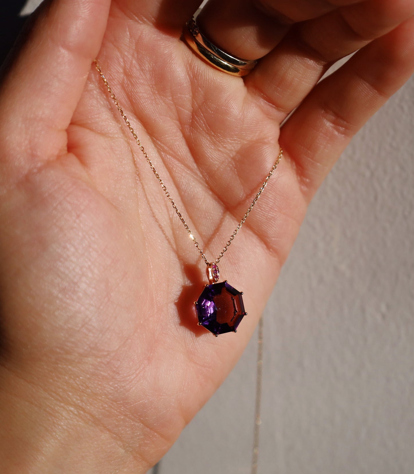 Octagonal Amethyst Pendant