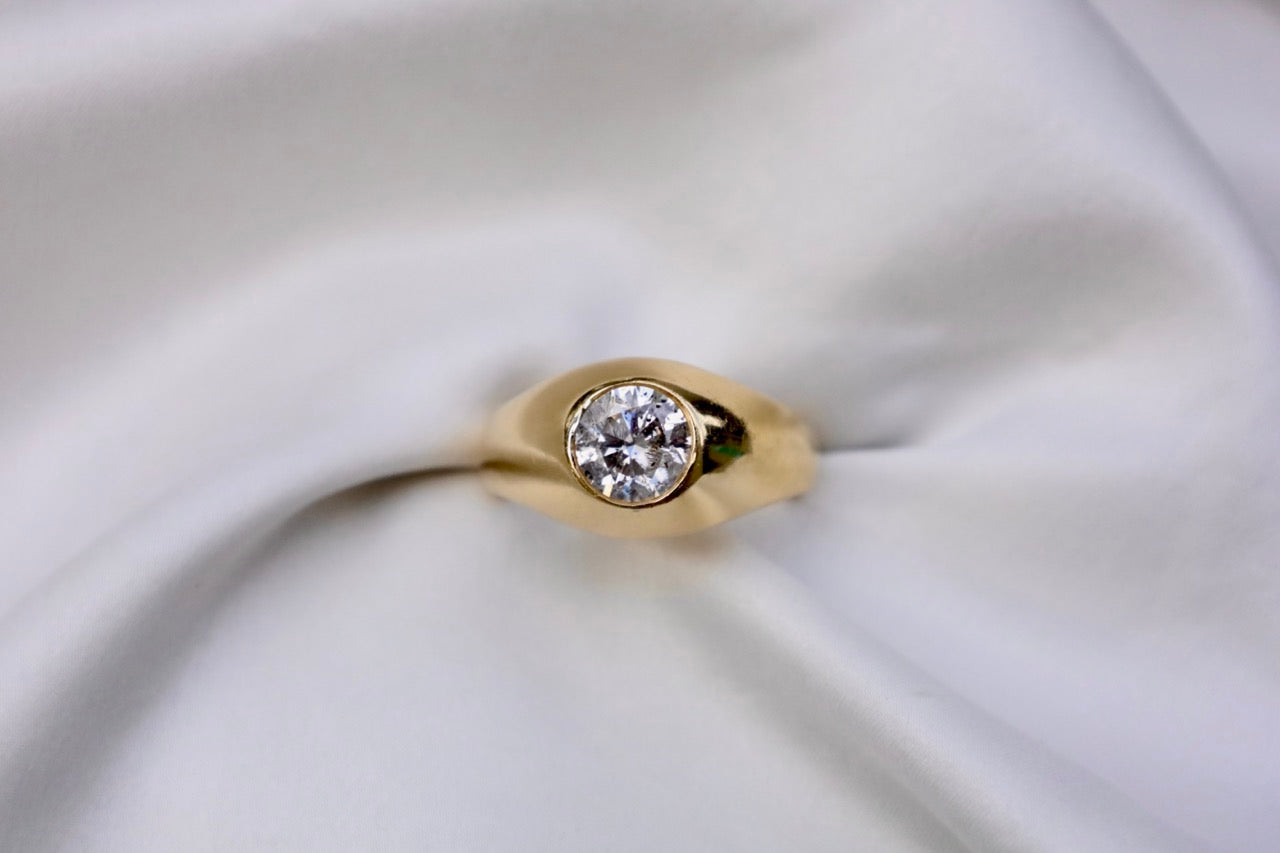 Yellow Gold Large Diamond Ring