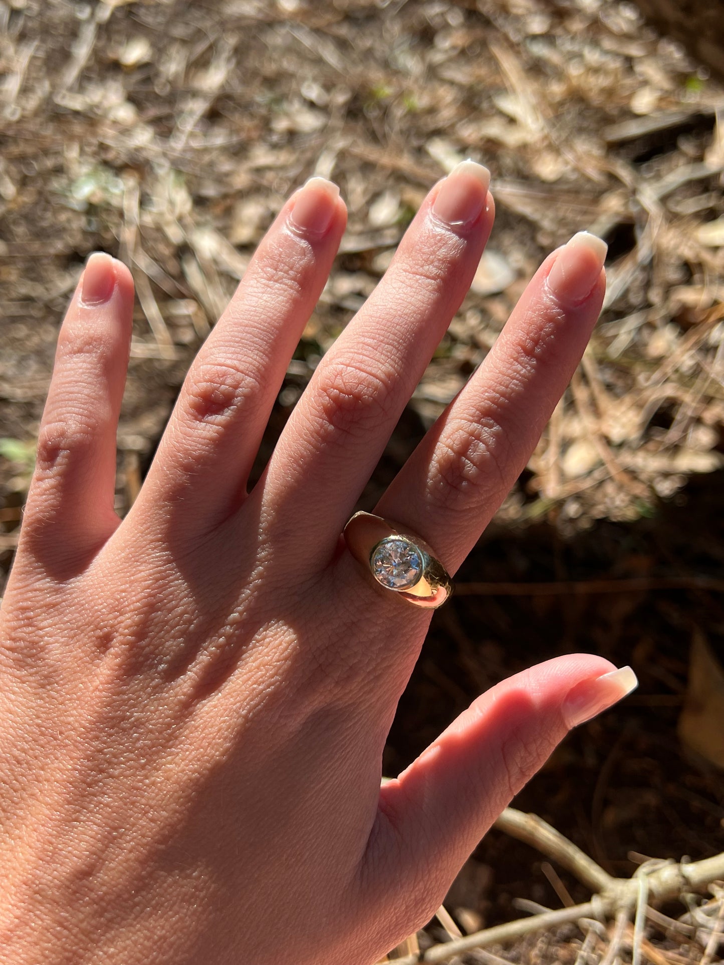 Yellow Gold Large Diamond Ring