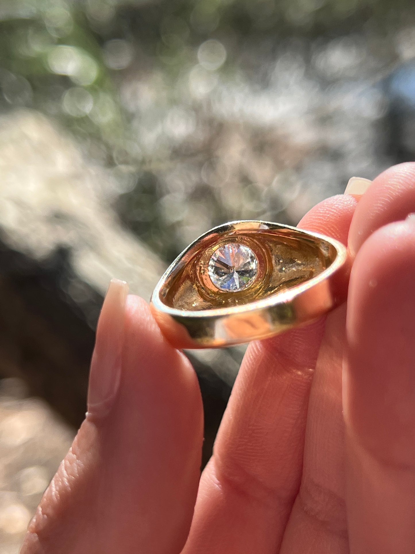 Yellow Gold Large Diamond Ring