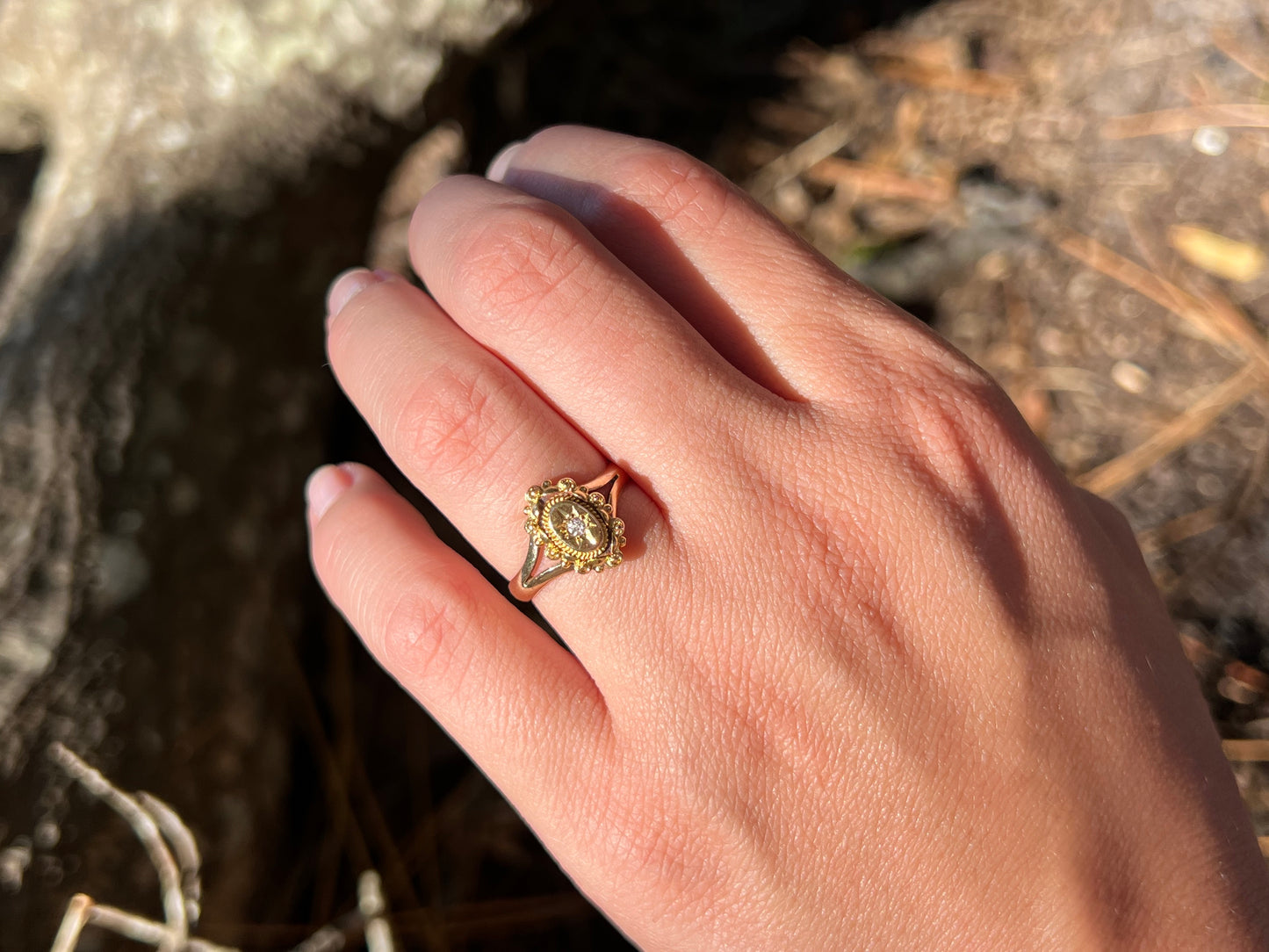 Yellow Gold OEC Shield Ring