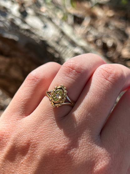 Yellow Gold OEC Shield Ring