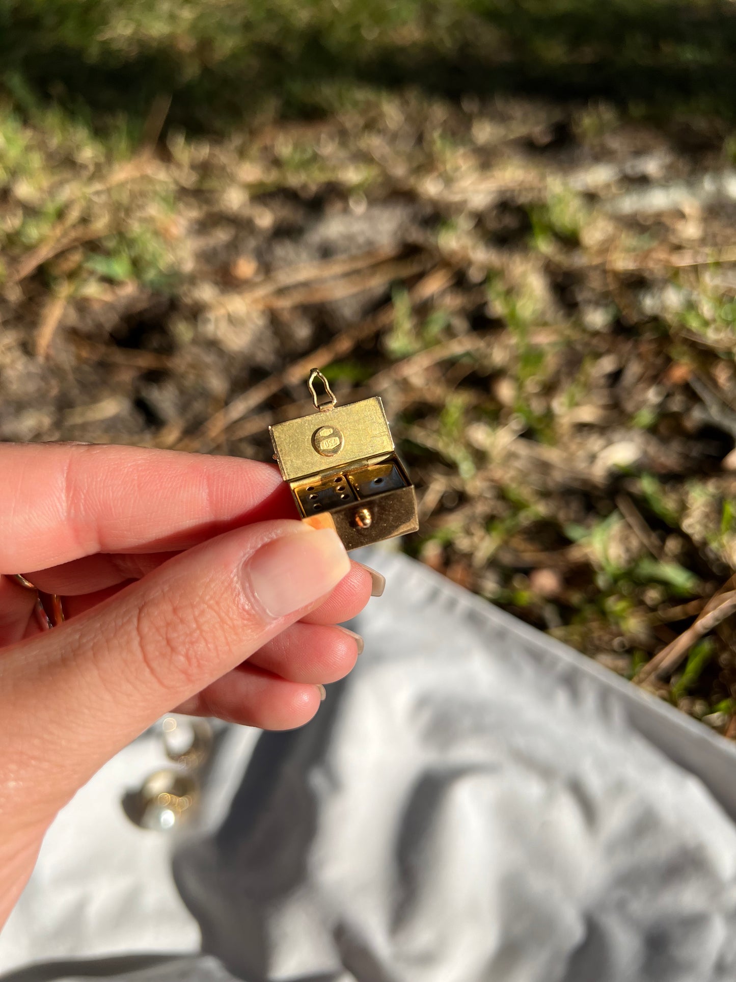 18K Gold Dice with Case