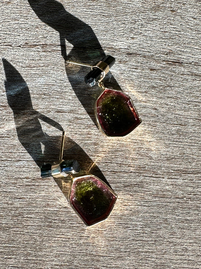 Tourmaline Bar Earrings